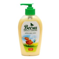 Мыло жидкое "Весна" молоко и мед с дозатором,280 гр